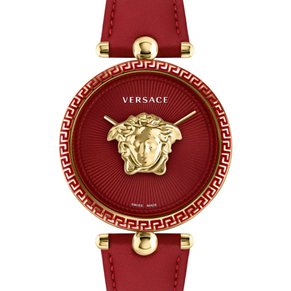 Versace Red Strap Gold 39mm Watch